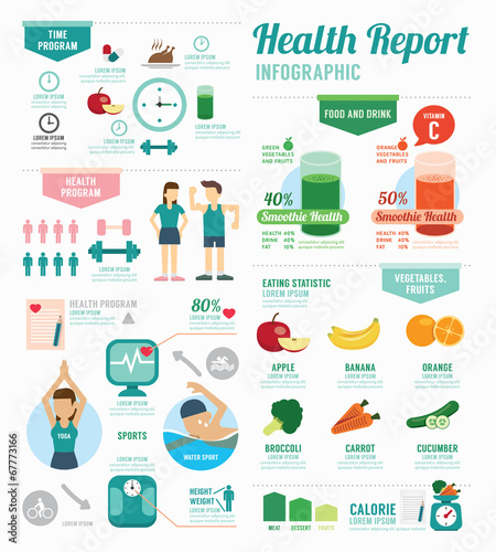 Infographic health sport and Wellness template design . concept
