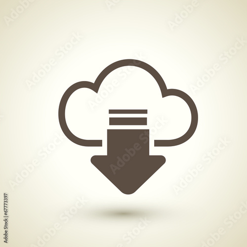 download from the internet cloud flat icon