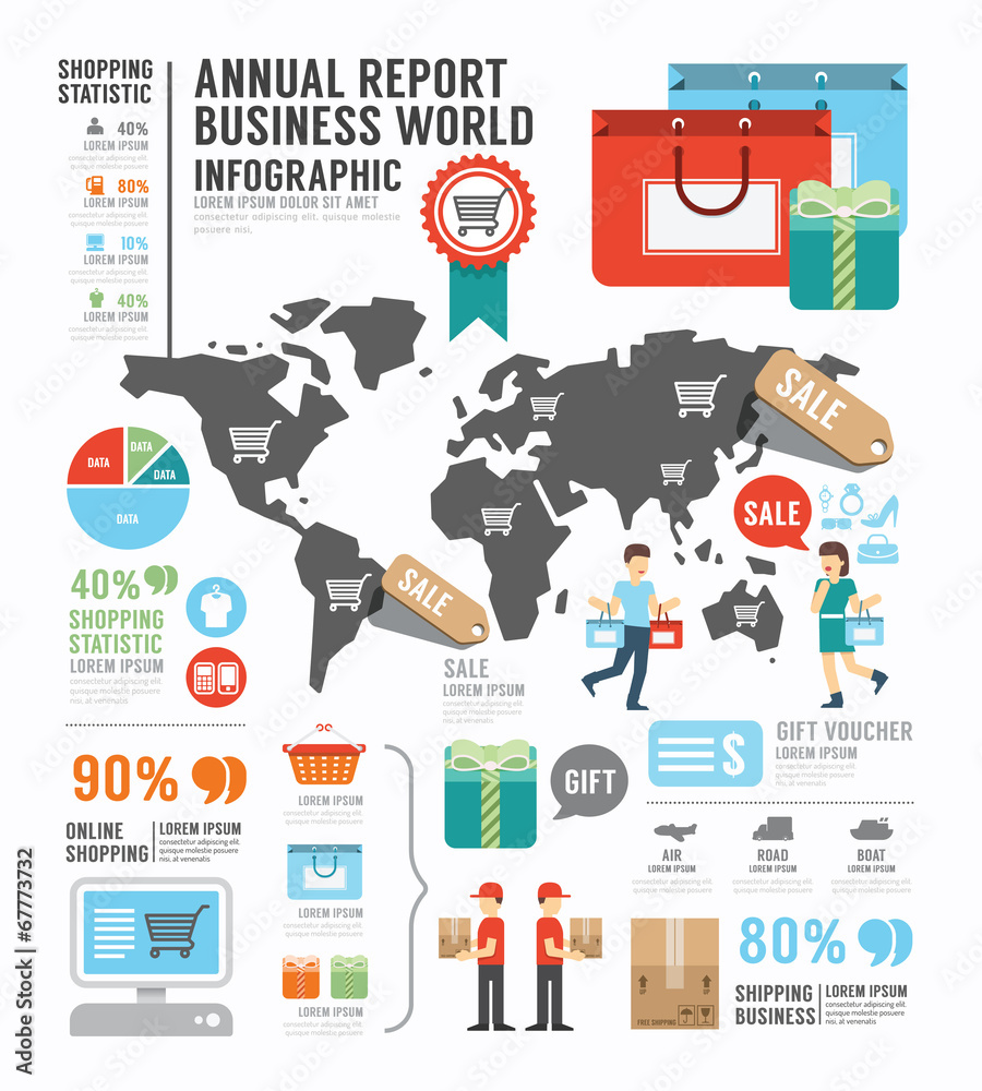 Infographic annual report Business world industry factory. - obrazy, fototapety, plakaty 