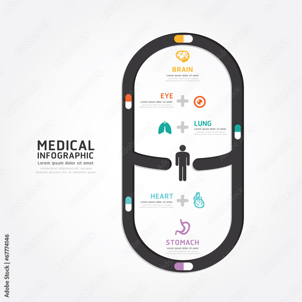 infographics vector medical capsule design diagram line style te - obrazy, fototapety, plakaty 