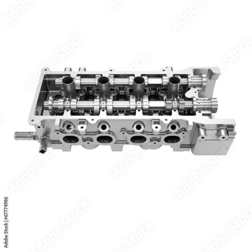 Car engine cylinder head isolated on white background