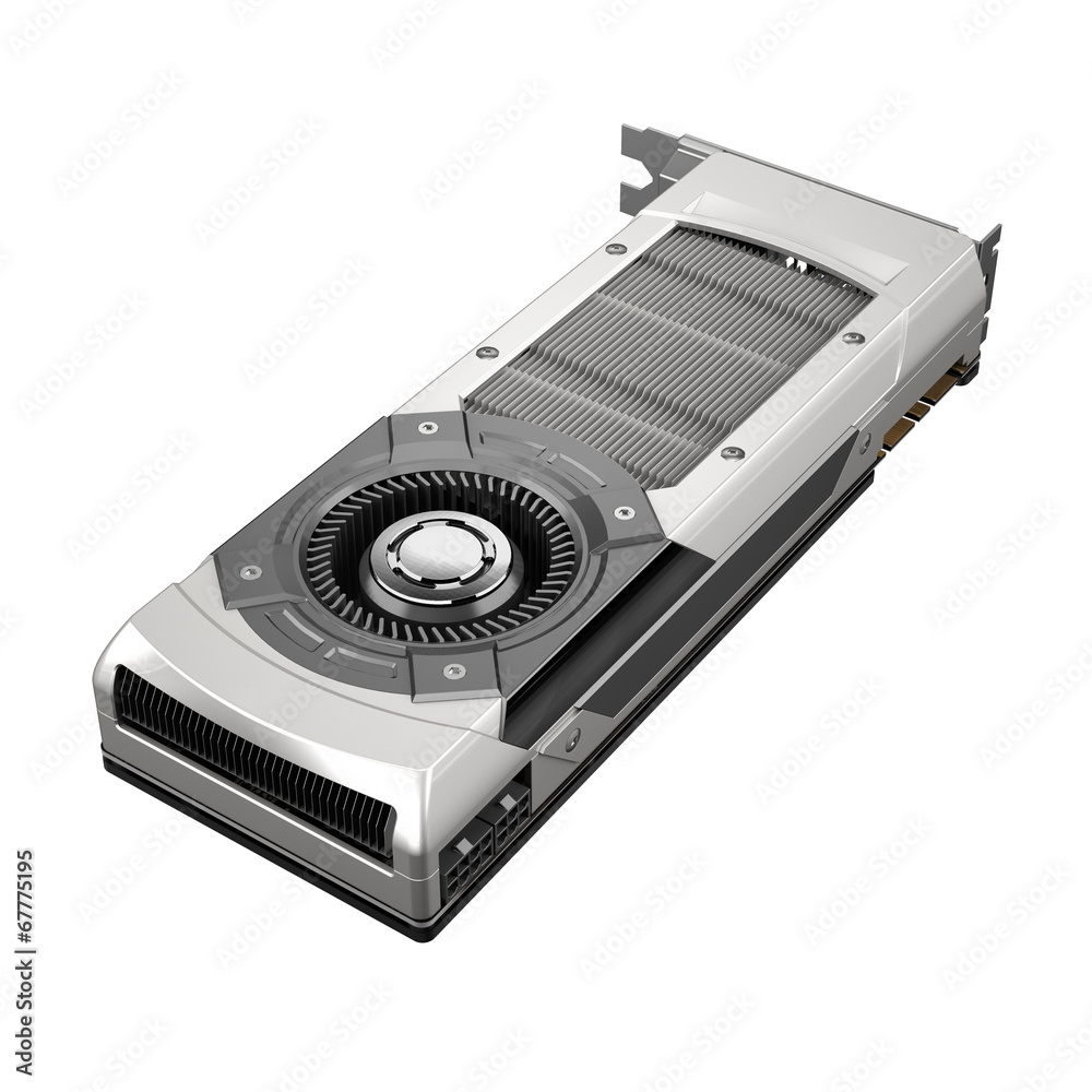 Powerful computer graphic card on white background Powerful computer graphic card on white background