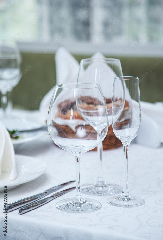 Festival table setting at the restaurant. Festival table setting at the restaurant.