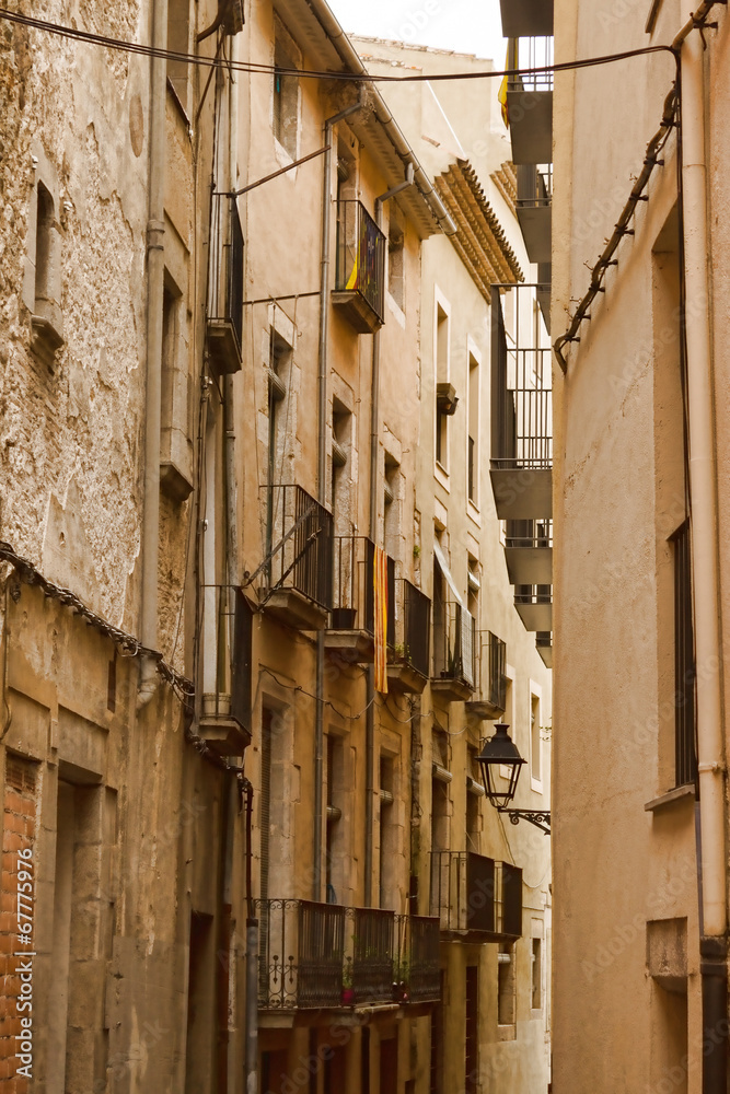 The narrow streets of the ancient quarter in Girona