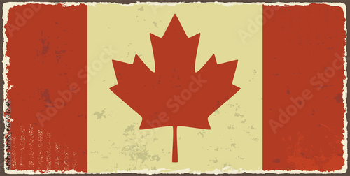 Canadian grunge flag. Vector illustration