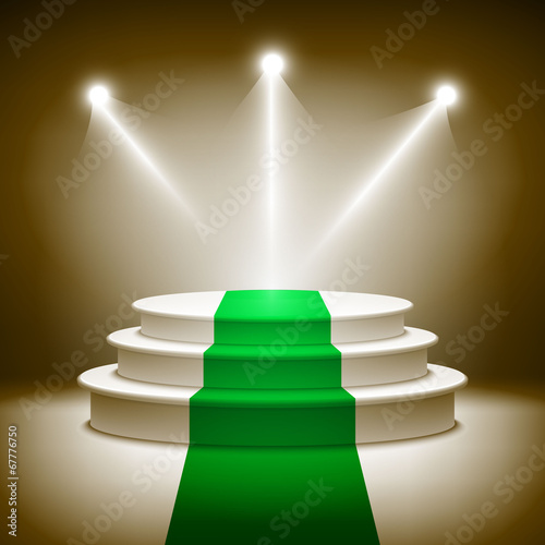 Illuminated stage podium for award ceremony vector