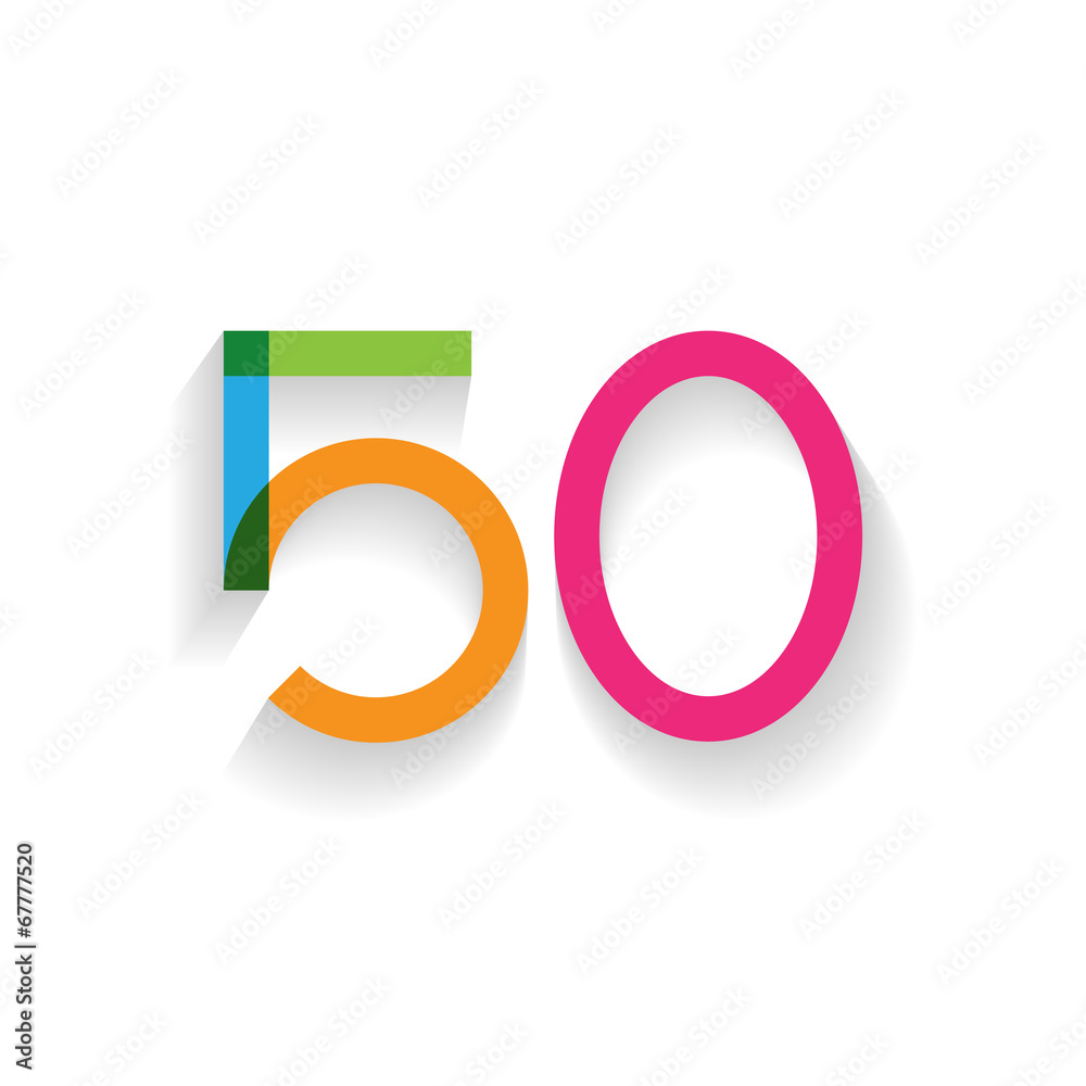 Obraz premium number 50 in flat design