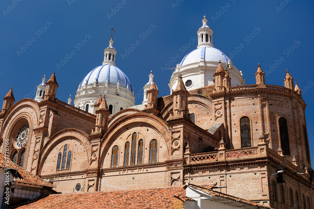 Ecuador, View on the Domed Cathedral in Cuenca city