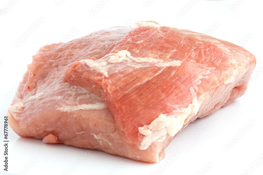 Large piece of raw pork. Large piece of raw pork.