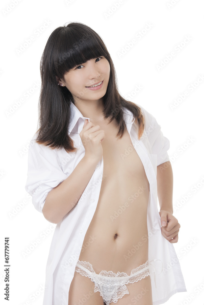 Sexy Chinese woman isolated on white Sexy Chinese woman isolated on white