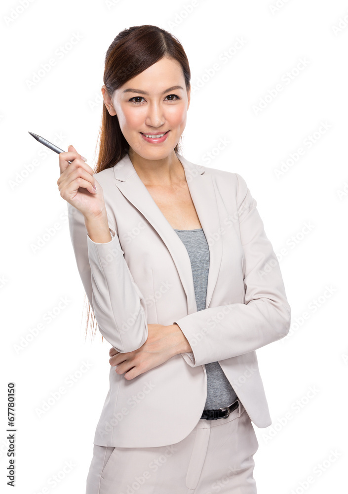 Asian Business Woman with pen Asian Business Woman with pen
