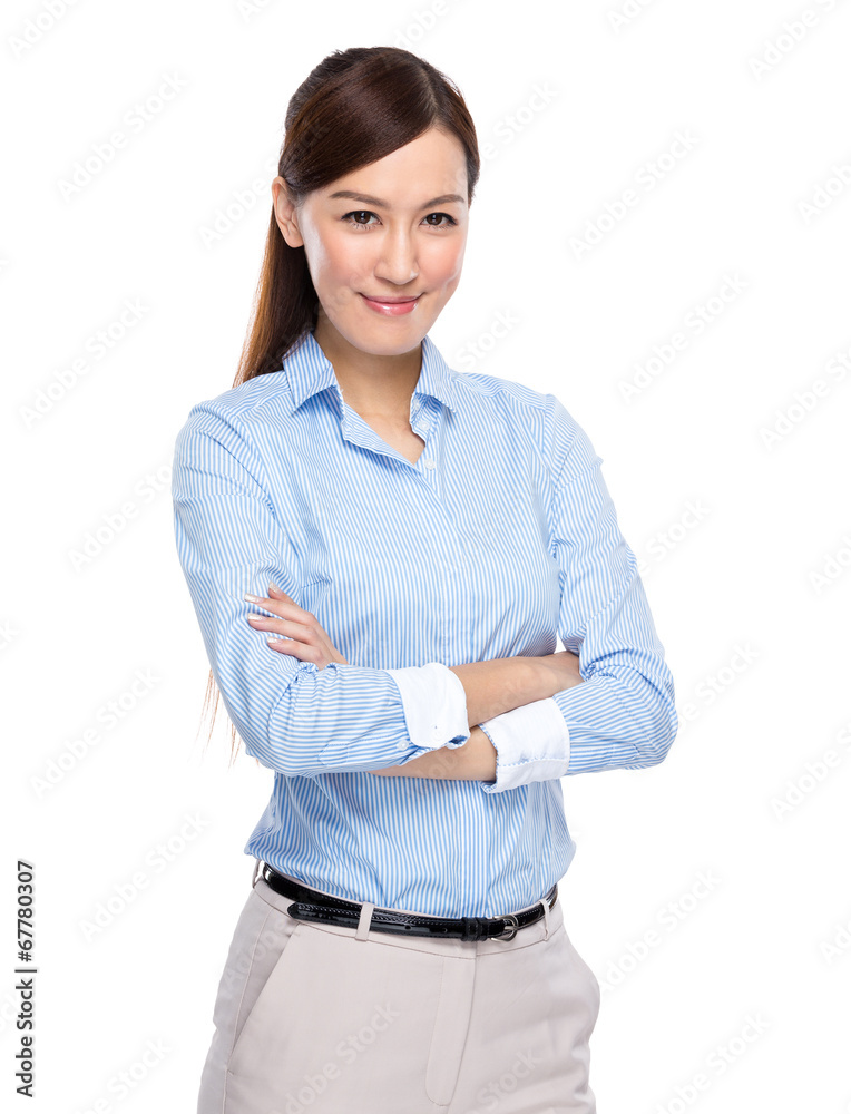 Young asian business woman on white background Young asian business woman on white background