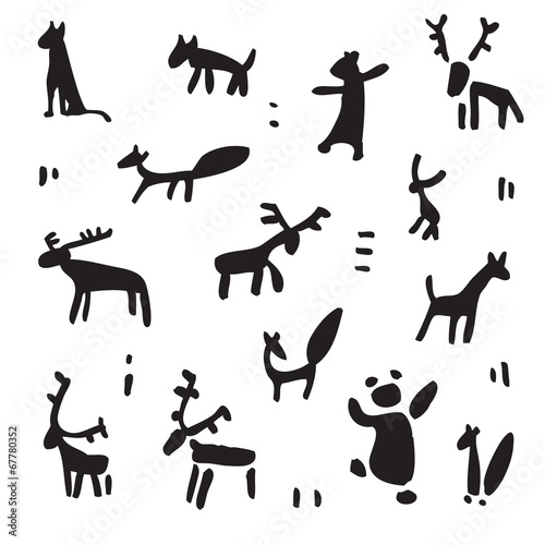 Siberia. Primitive painting set.