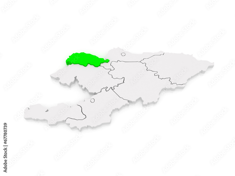 Fototapeta premium Map of Talas. Kyrgyzstan.