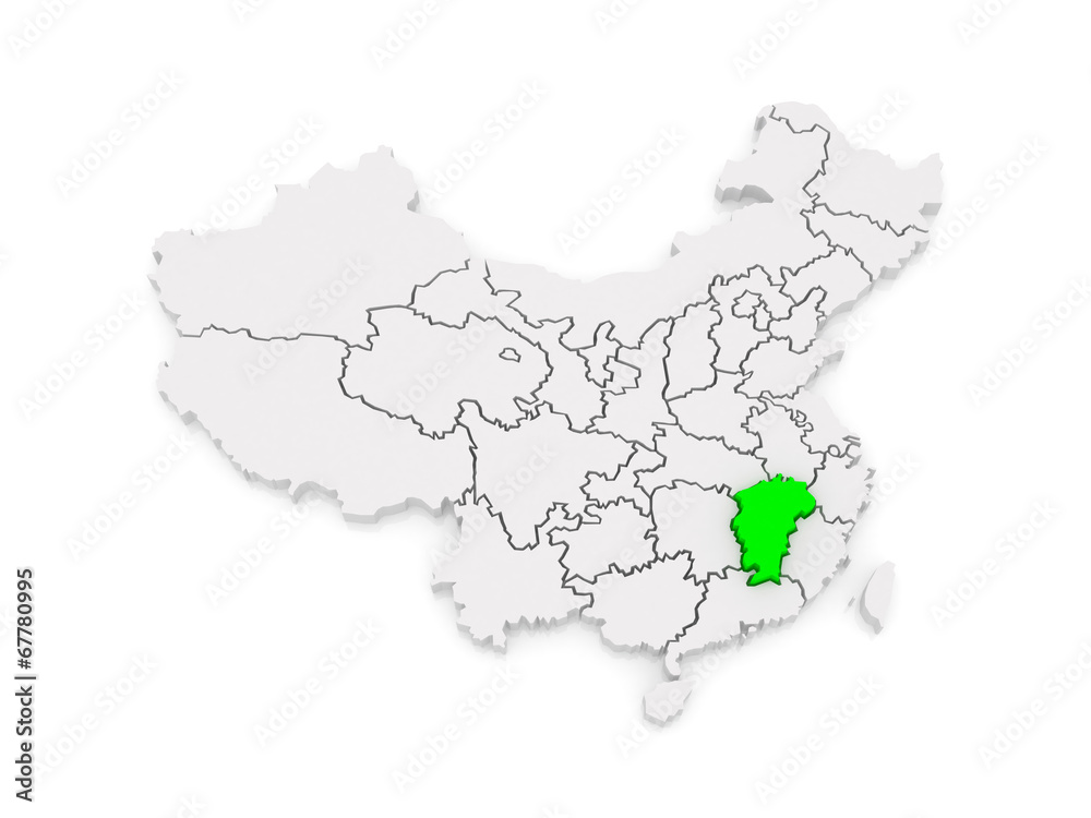 Fototapeta premium Map of Jiangxi. China.