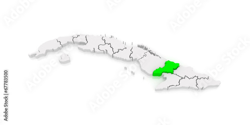 Quadro em tela Map of Las Tunas. Cuba.