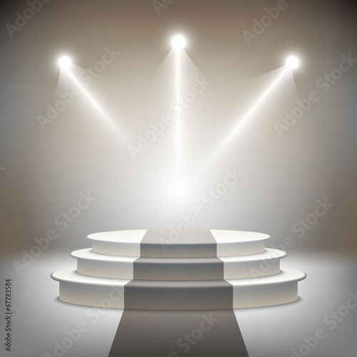 Illuminated stage podium for award ceremony vector