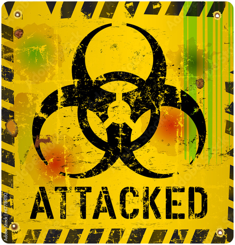 computer virus alert sign, vector illustration