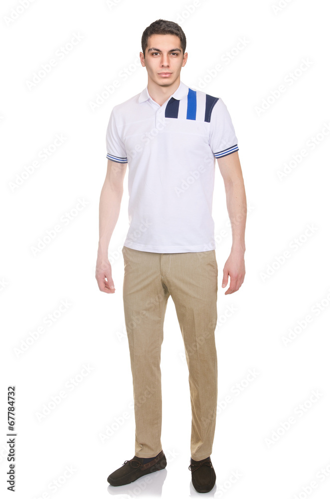 Fototapeta premium Man in fashion look isolated on white