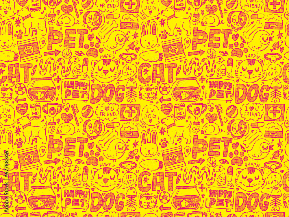 seamless doodle pet pattern seamless doodle pet pattern