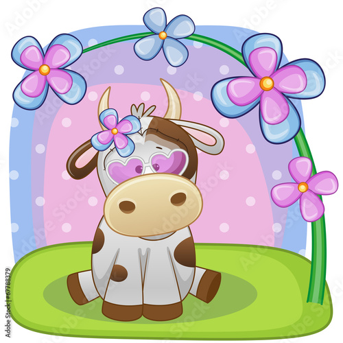 Cow with flowers