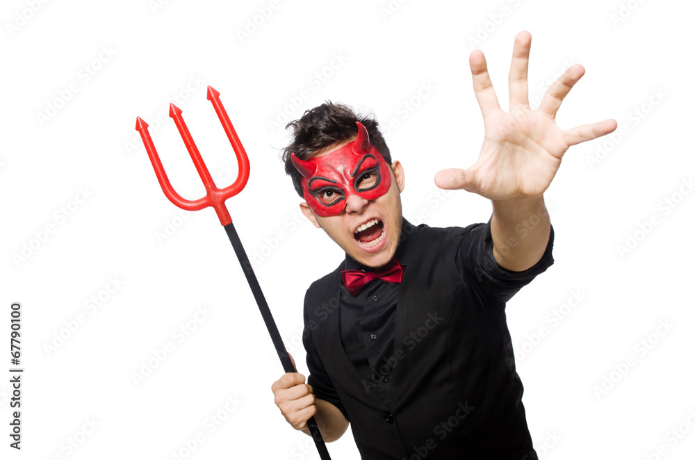 Funny devil isolated on the white background Funny devil isolated on the white background