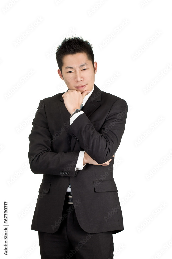 young asian business man thinking young asian business man thinking
