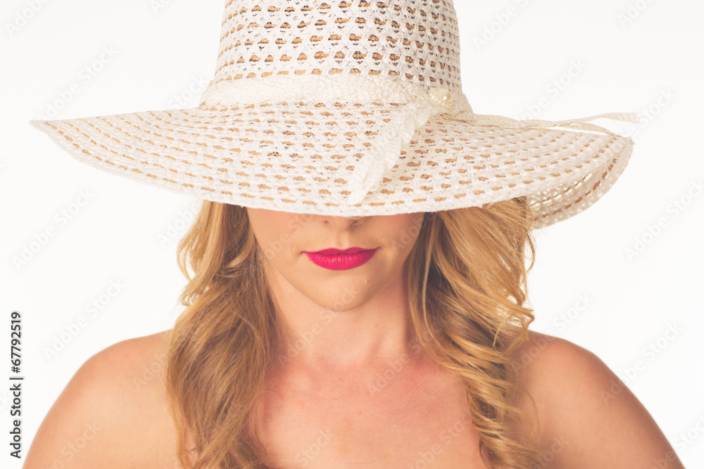 Portrait of attractive sexy woman with hat Portrait of attractive sexy woman with hat