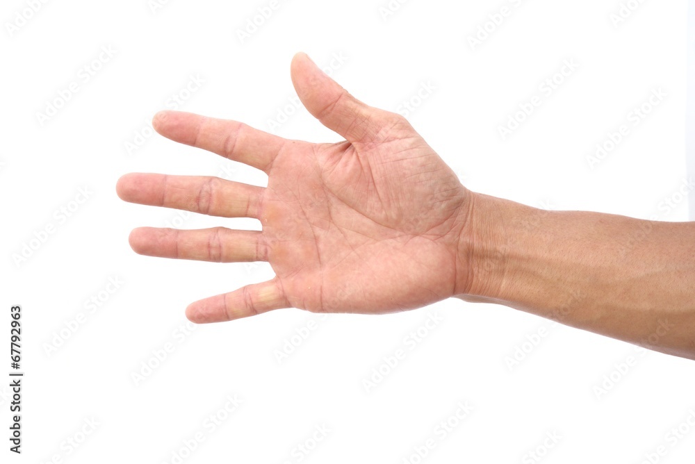 Hand shown five finger symbol