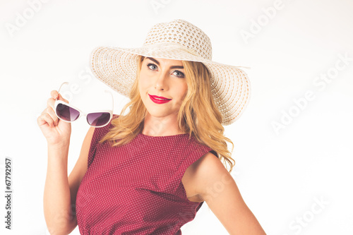 Portrait of beautiful blonde woman photo