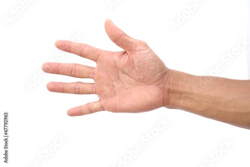 Hand shown five finger symbol