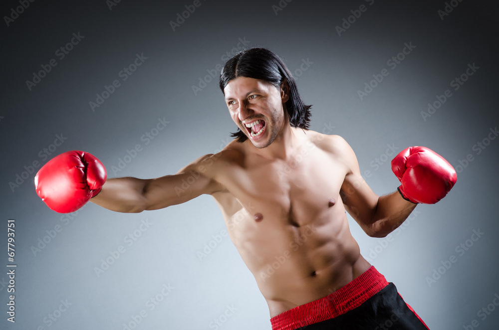 Martial arts fighter at the training Martial arts fighter at the training