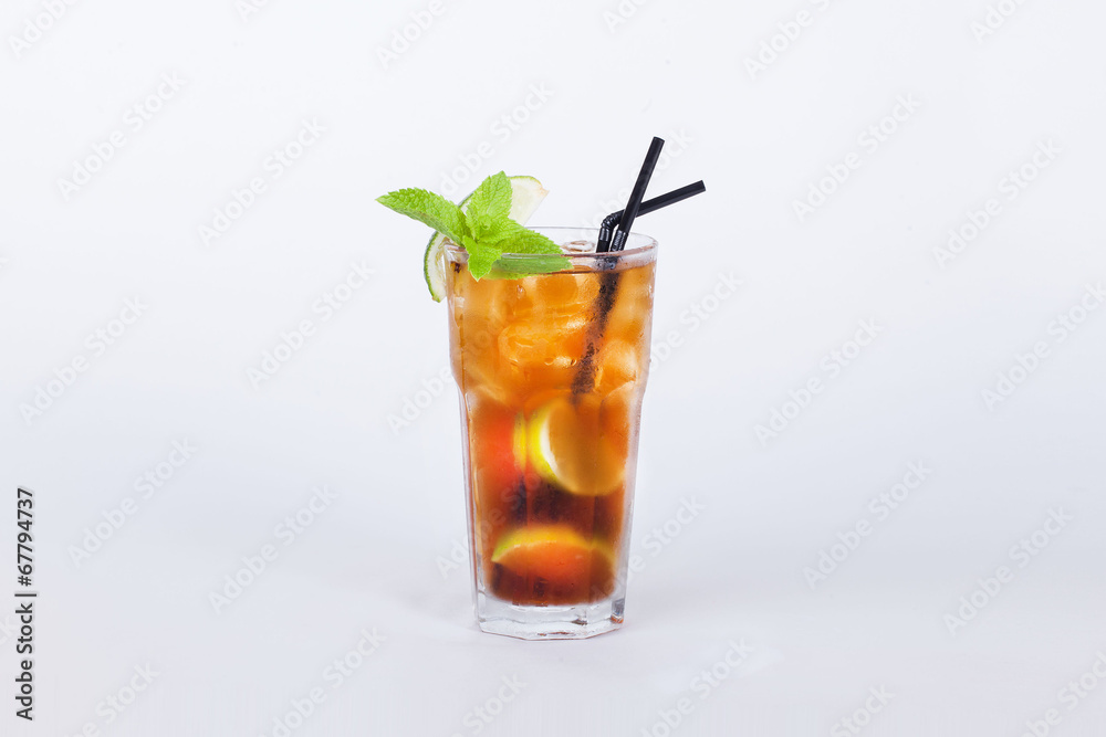cola cocktail with lemon and mint cola cocktail with lemon and mint