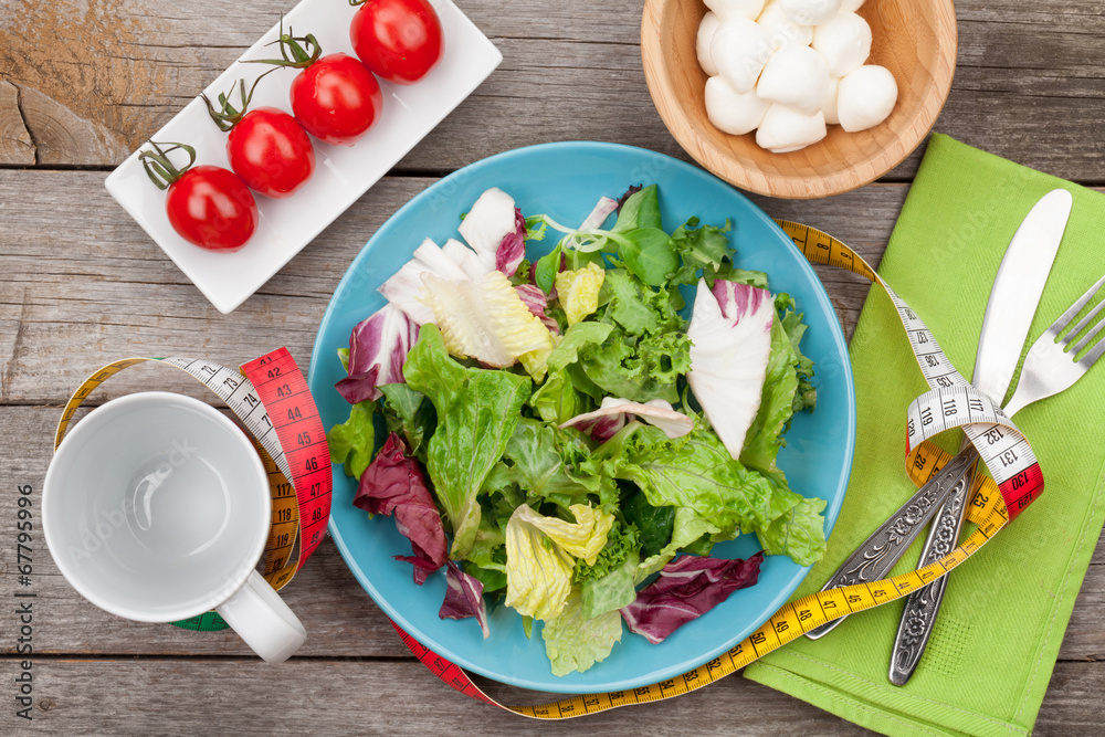 Fresh healthy salad, tomatoes, mozzarella Fresh healthy salad, tomatoes, mozzarella