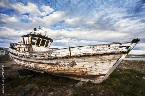 Old Boat on Junk Yard.