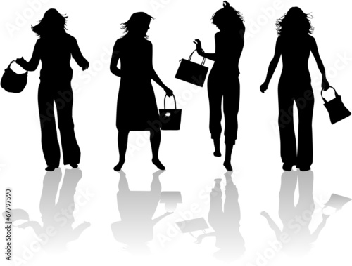 fashionable women going shopping
