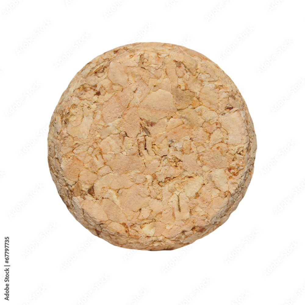 Naklejka premium wine cork front isolated on white background