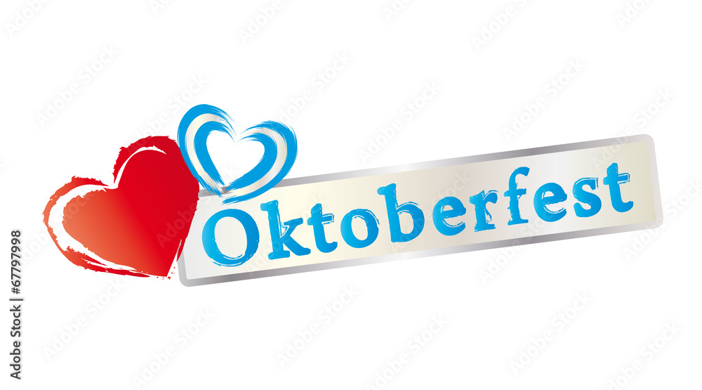 Schriftzug Oktoberfest Herzen Adobe Stock