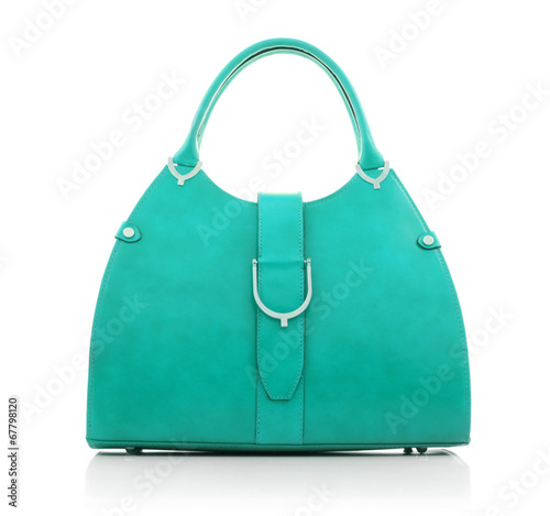Women's handbag color of mint on a white background
