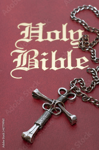 Nail Cross on Bible