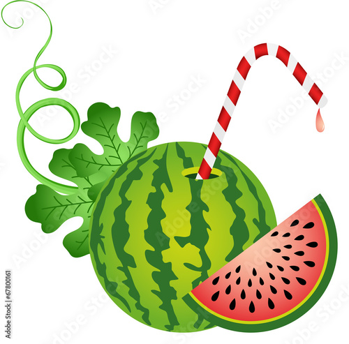 Watermelon with Straw