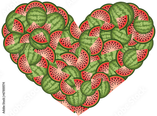 Watermelon Heart Shaped