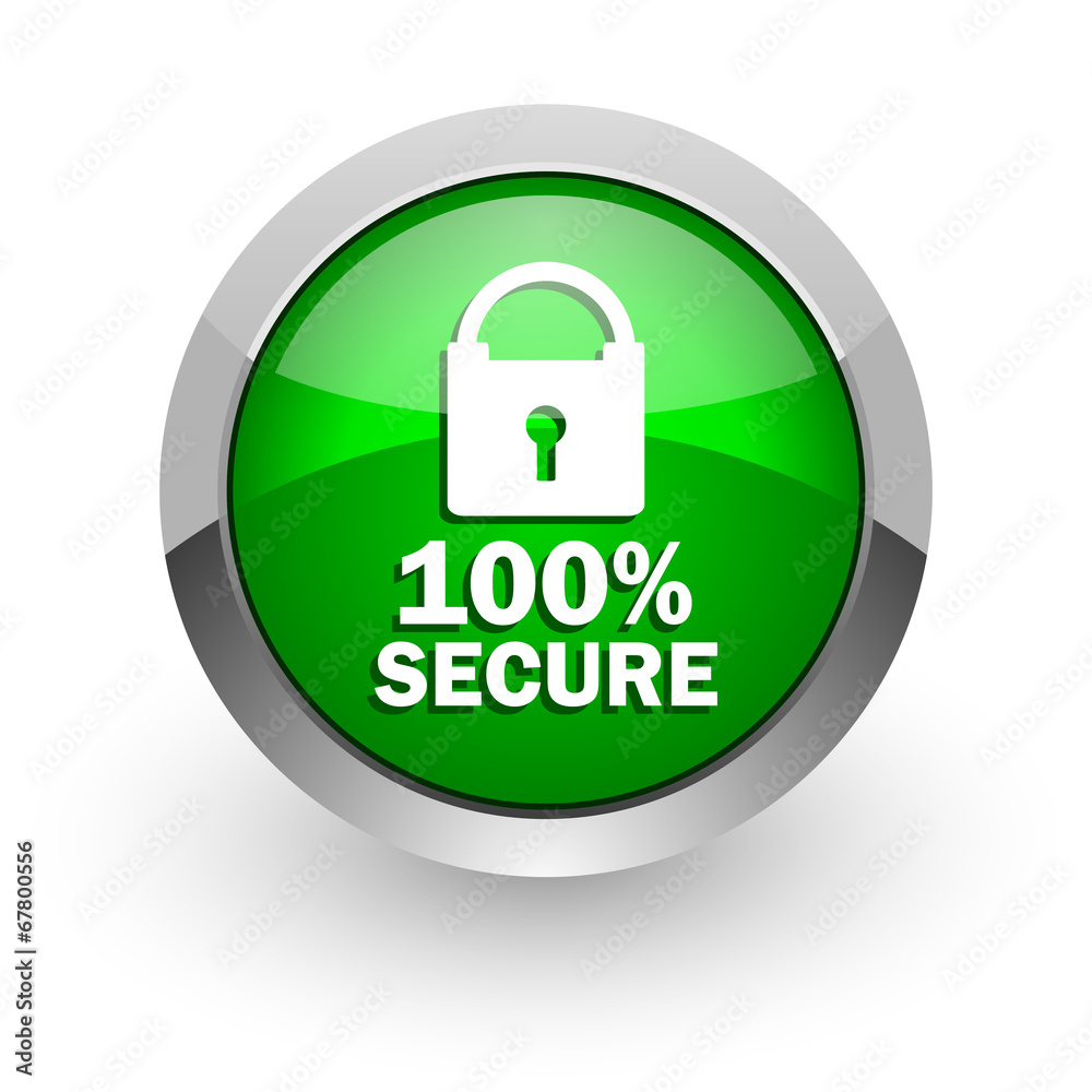 secure green glossy web icon secure green glossy web icon