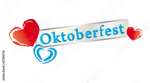 Schriftzug Oktoberfest - Herzen