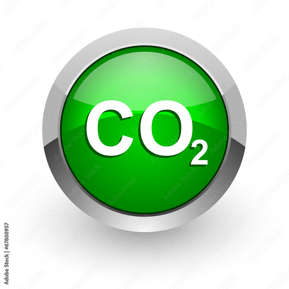 carbon dioxide green glossy web icon carbon dioxide green glossy web icon