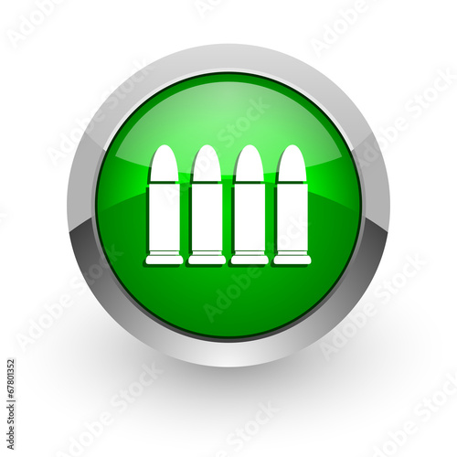 ammunition green glossy web icon