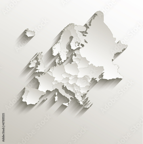 Europe political map 3D vector individual states separate