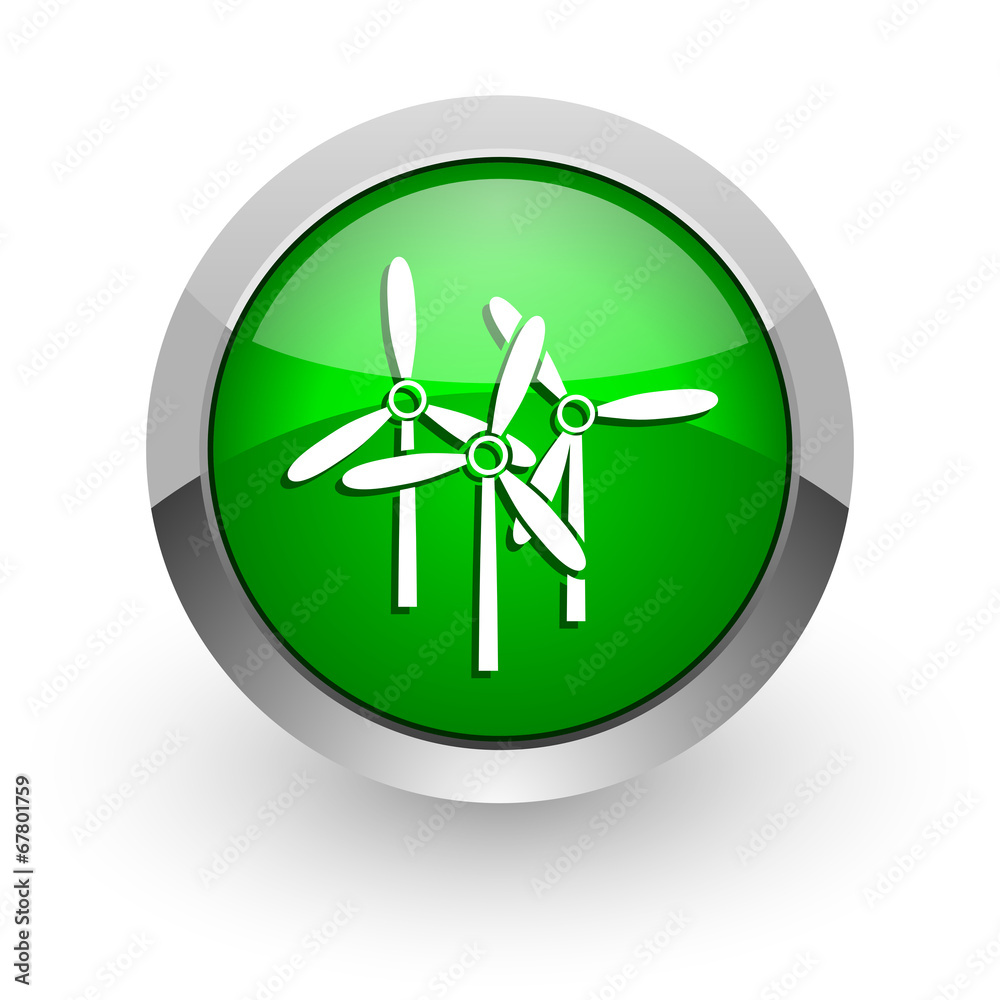 windmill green glossy web icon windmill green glossy web icon
