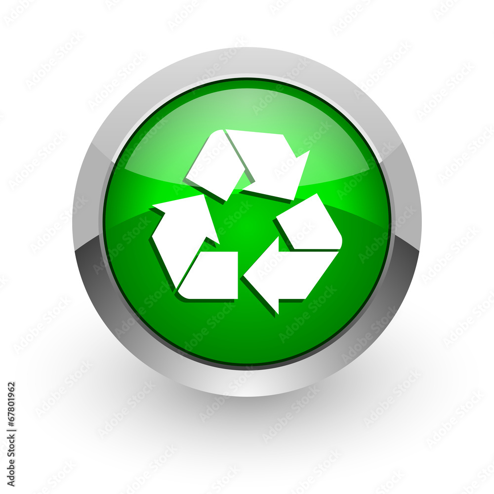 recycle green glossy web icon recycle green glossy web icon