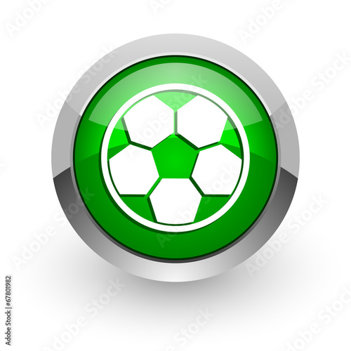 soccer green glossy web icon